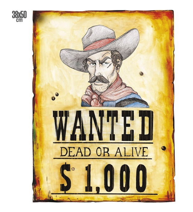 WANTED Poster 38x50 cm mit klassischem Western-Design