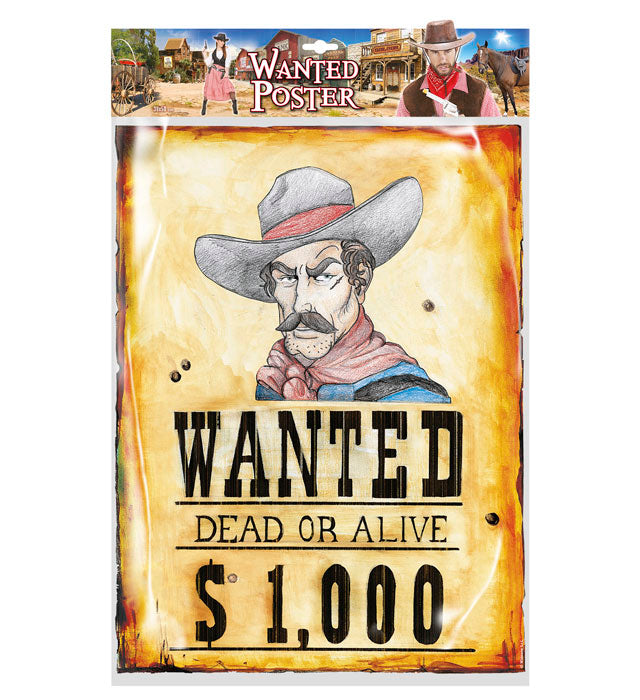 WANTED Poster 38x50 cm mit klassischem Western-Design