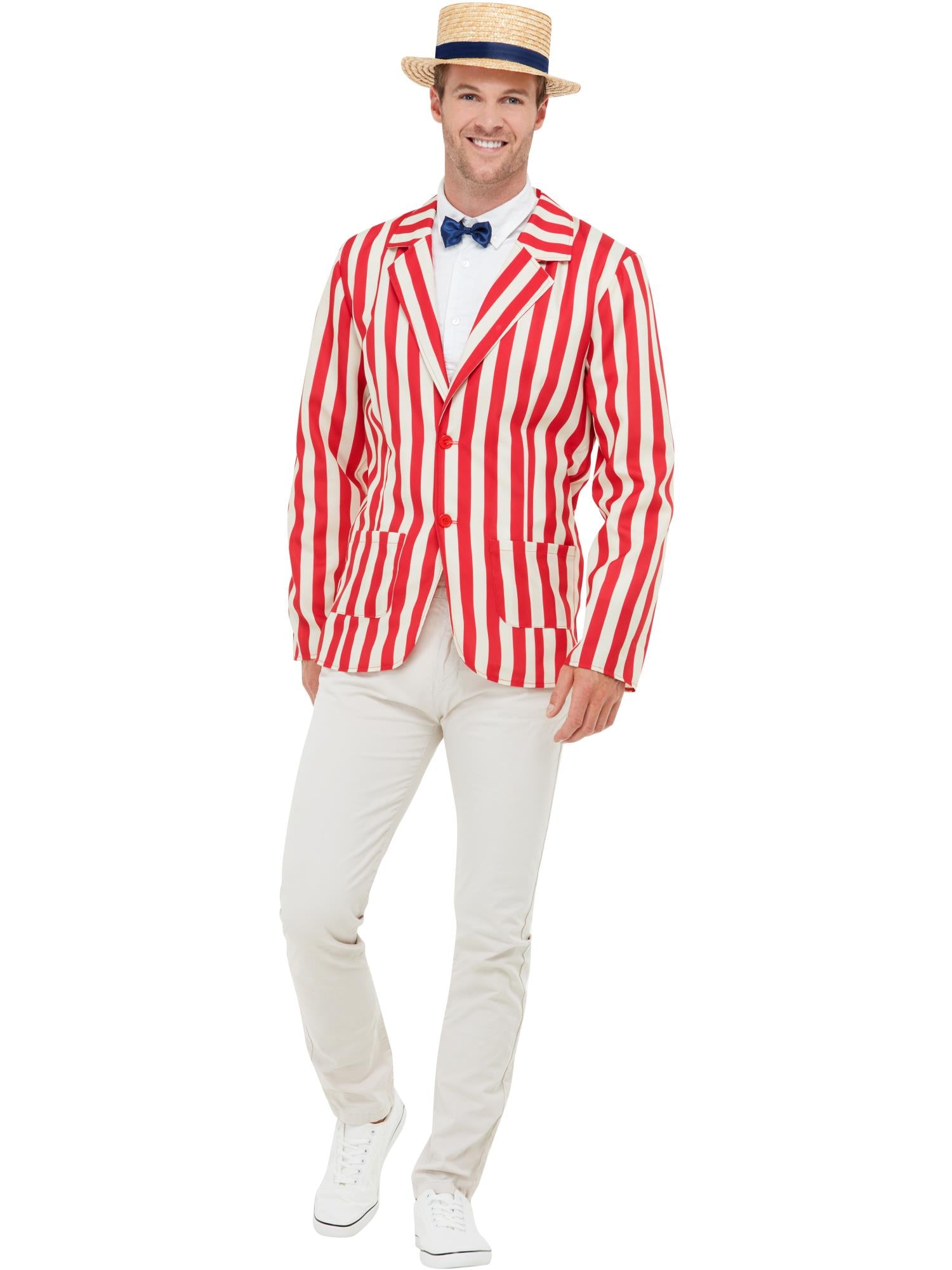Smiffys 1920er Barber-Shop-Kostüm für Herren in Rot und Creme – Produktansicht