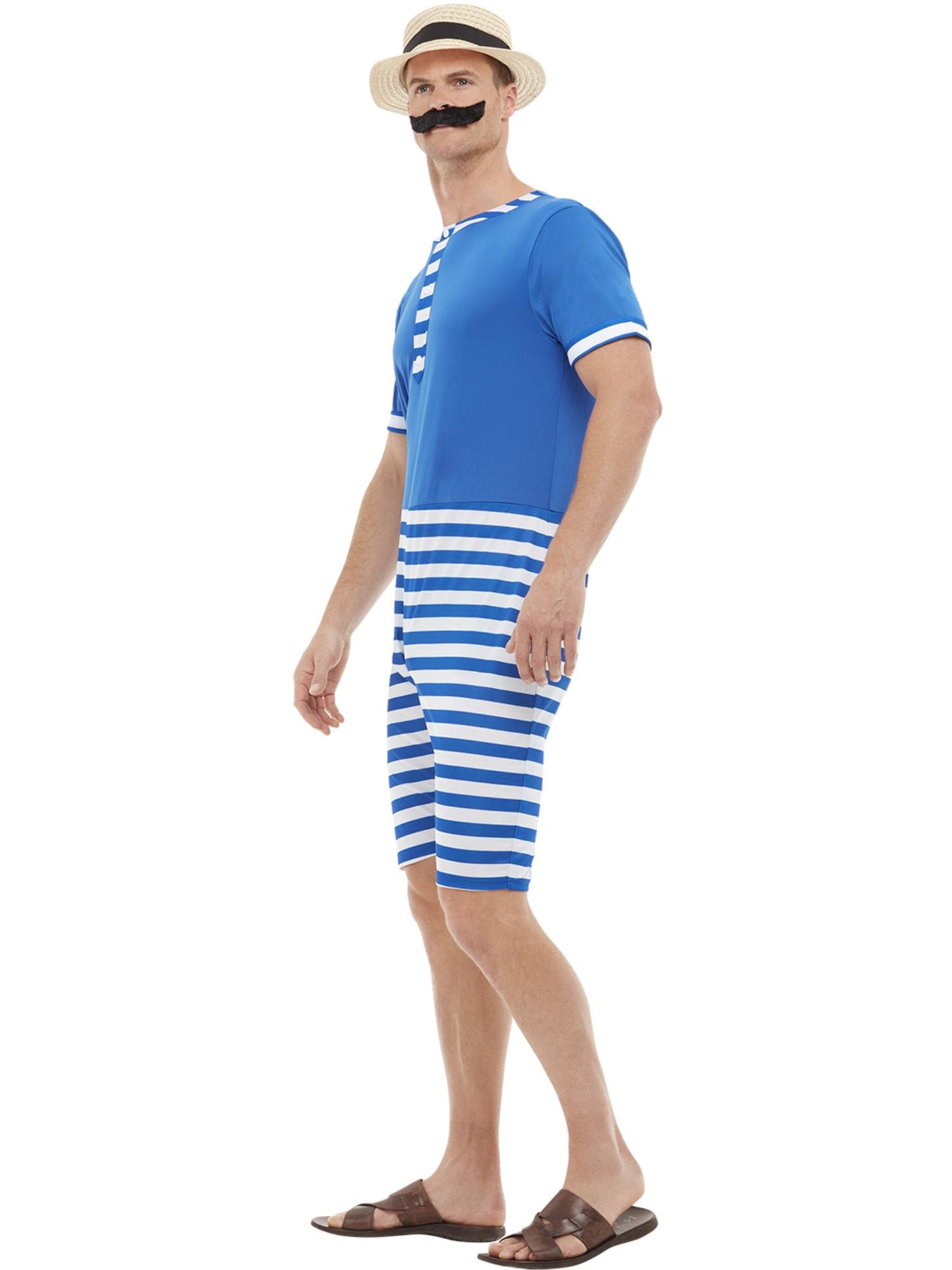 Smiffys 1920S 20s Bathing Suit Costume, Blue & White CS für Herren