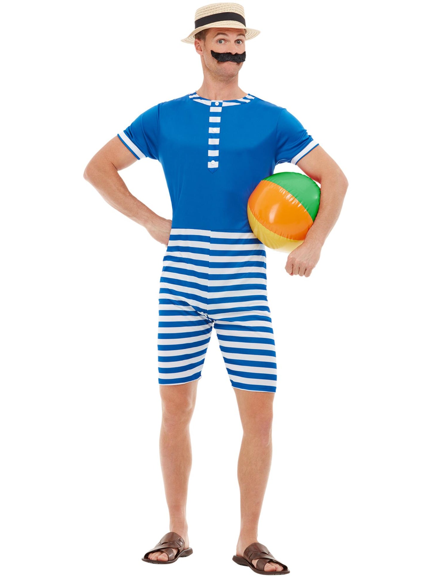Smiffys 1920S 20s Bathing Suit Costume, Blue & White CS für Herren