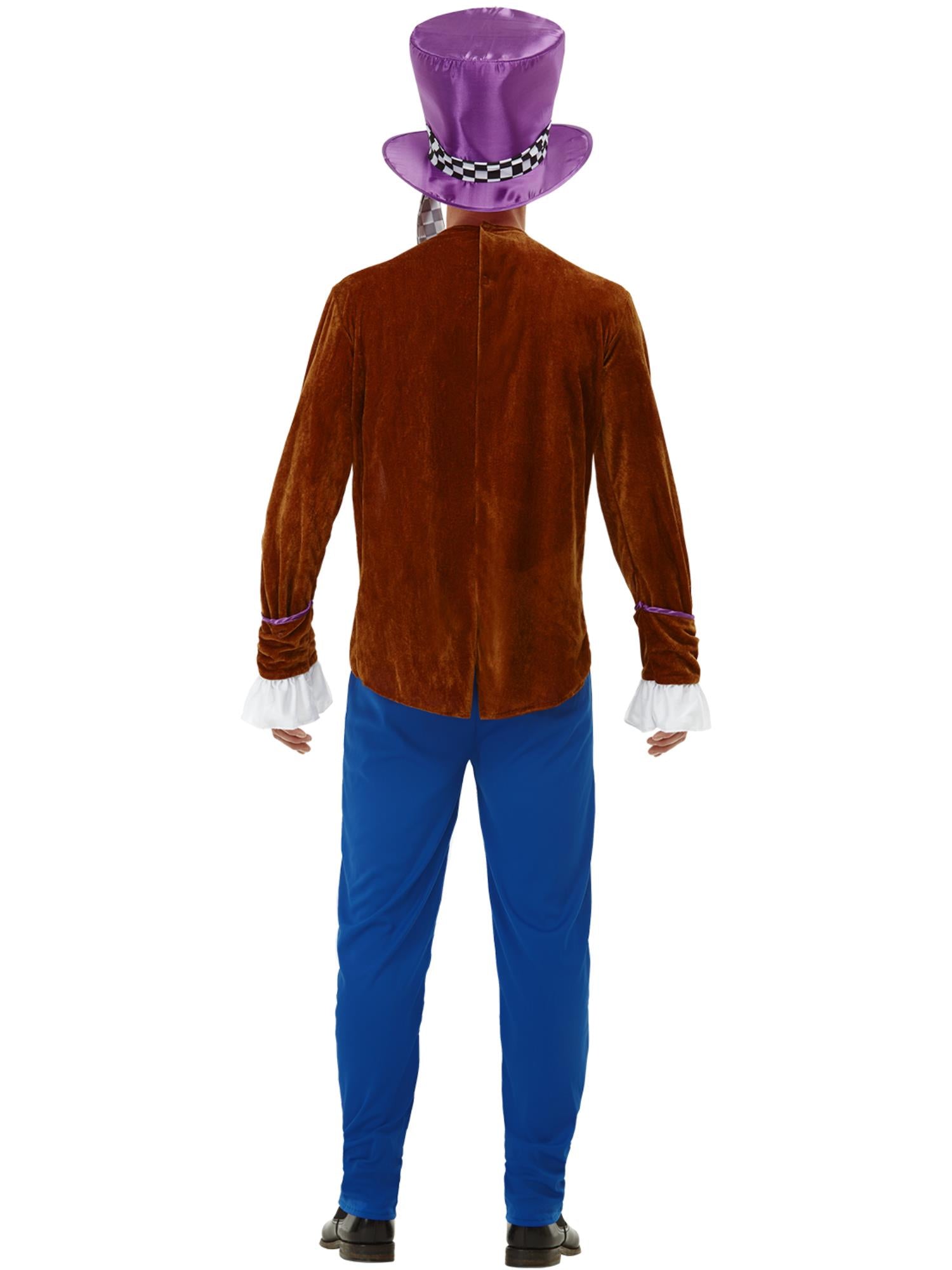 Smiffys Mad Hatter Kostüm für Herren mehrfarbig mit Jacke Hose und Hut – Detailansicht