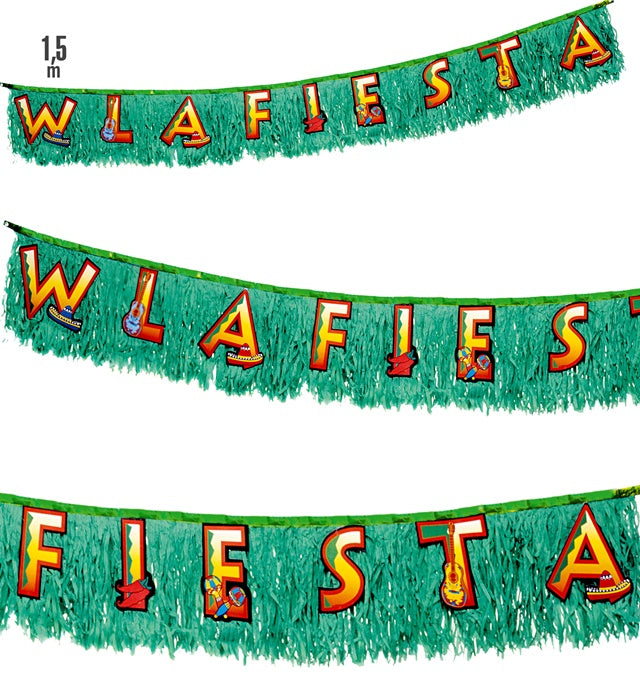 Bunte Girlande La Fiesta 1,50 m als Fasnachts- und Partydekoration