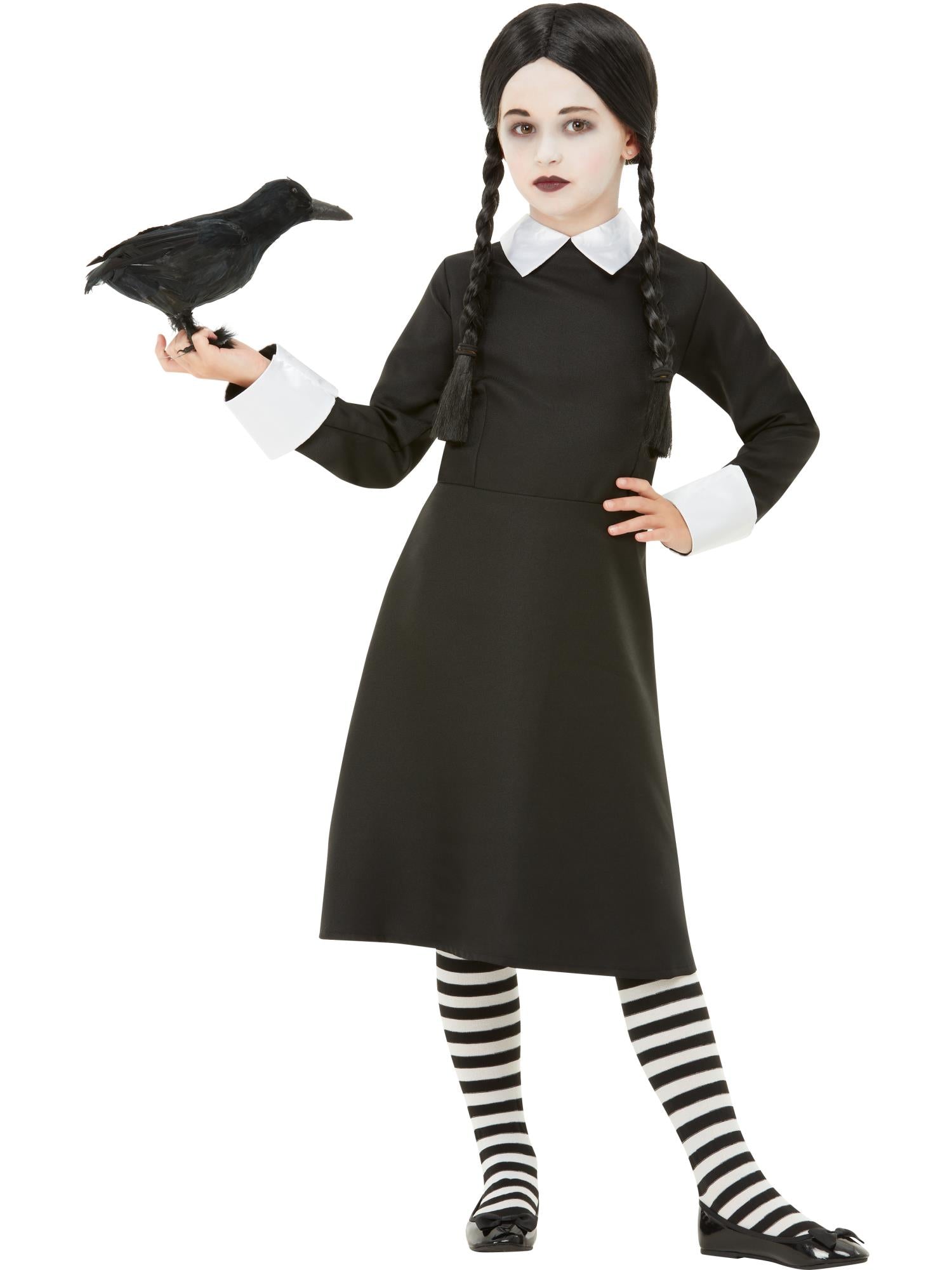 Smiffys SCHOOLUNI Gothic-School-Mädchenkostüm Schwarz mit Kleid