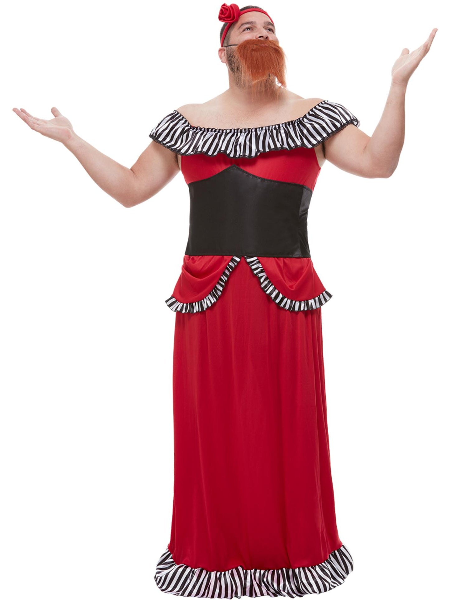 Smiffys JESTER Bearded Lady Kostüm Rot für Herren – Produktansicht