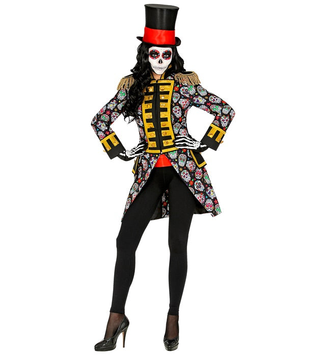 Damen Paradefrack im Dia de los Muertos Stil für Fasnacht und Karneval