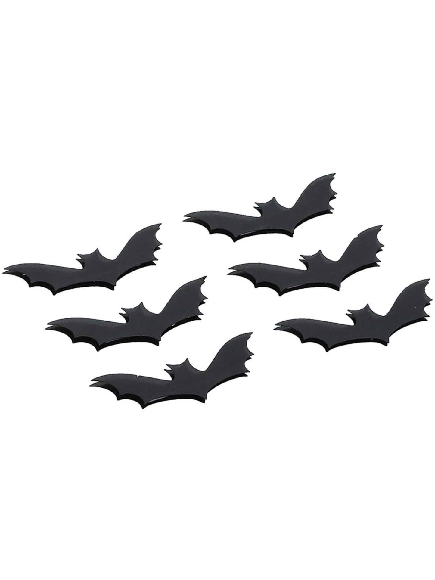 Smiffys schwarze 3D-Bat-Sticker für Make-up FX, 6 Stück – Seitenansicht