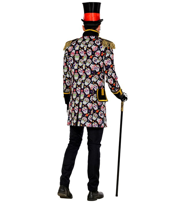 Herren Paradefrack im Dia de los Muertos Design mit farbenfrohen Totenkopf-Motiven