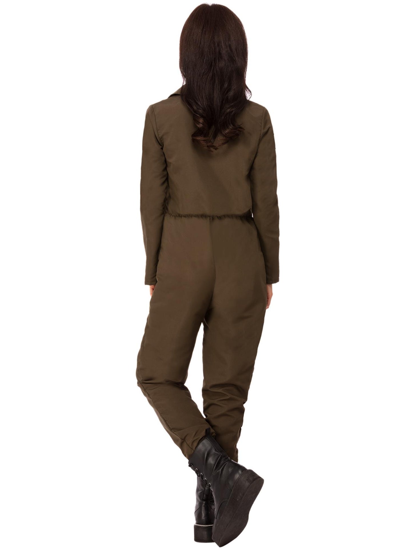 Smiffys TOPGUN Damenkostüm Overall Khaki – Detailansicht