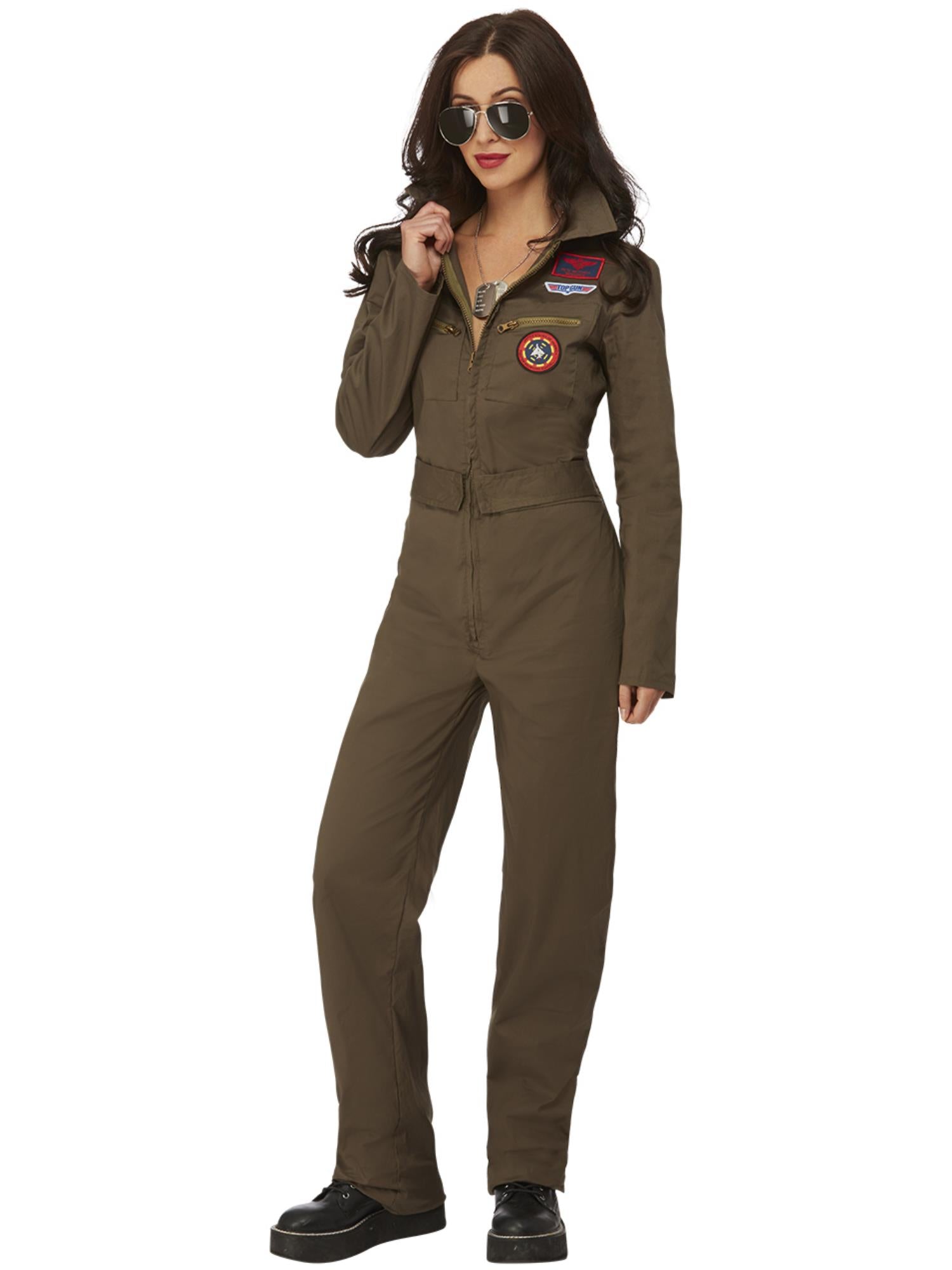 Smiffys TOPGUN Damenkostüm Overall Khaki – Produktansicht