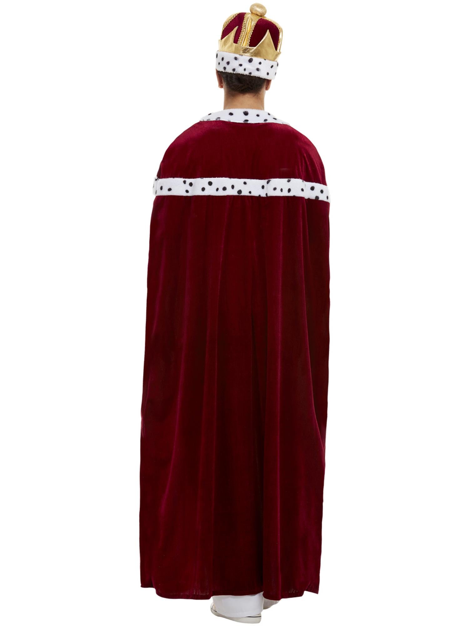 Smiffys Queen Deluxe Royal Costume Rot für Herren mit Robe, Hose und Krone – Detailansicht