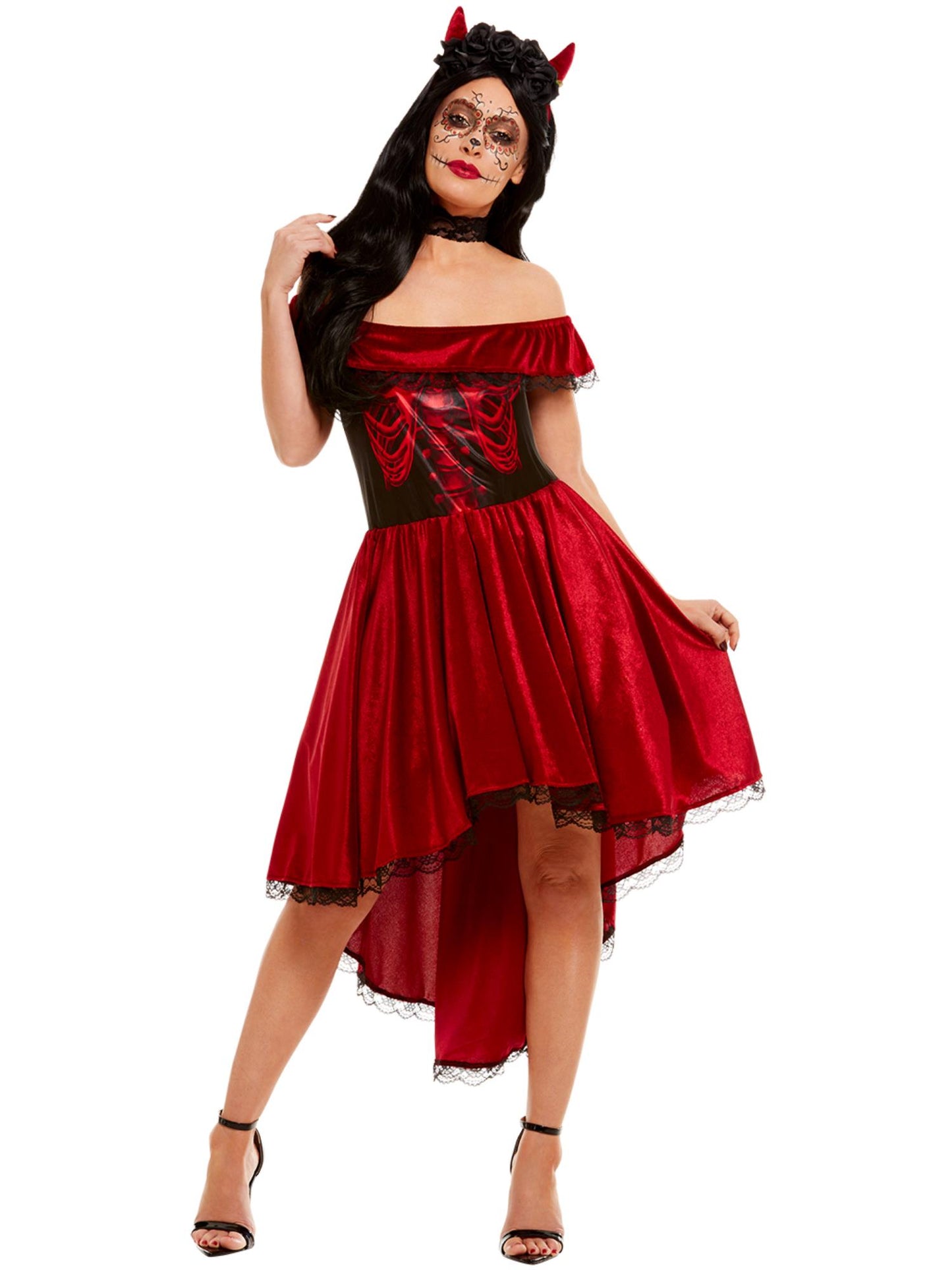 Smiffys DAYDEAD Devil-Kostüm für Damen in Rot – Produktansicht