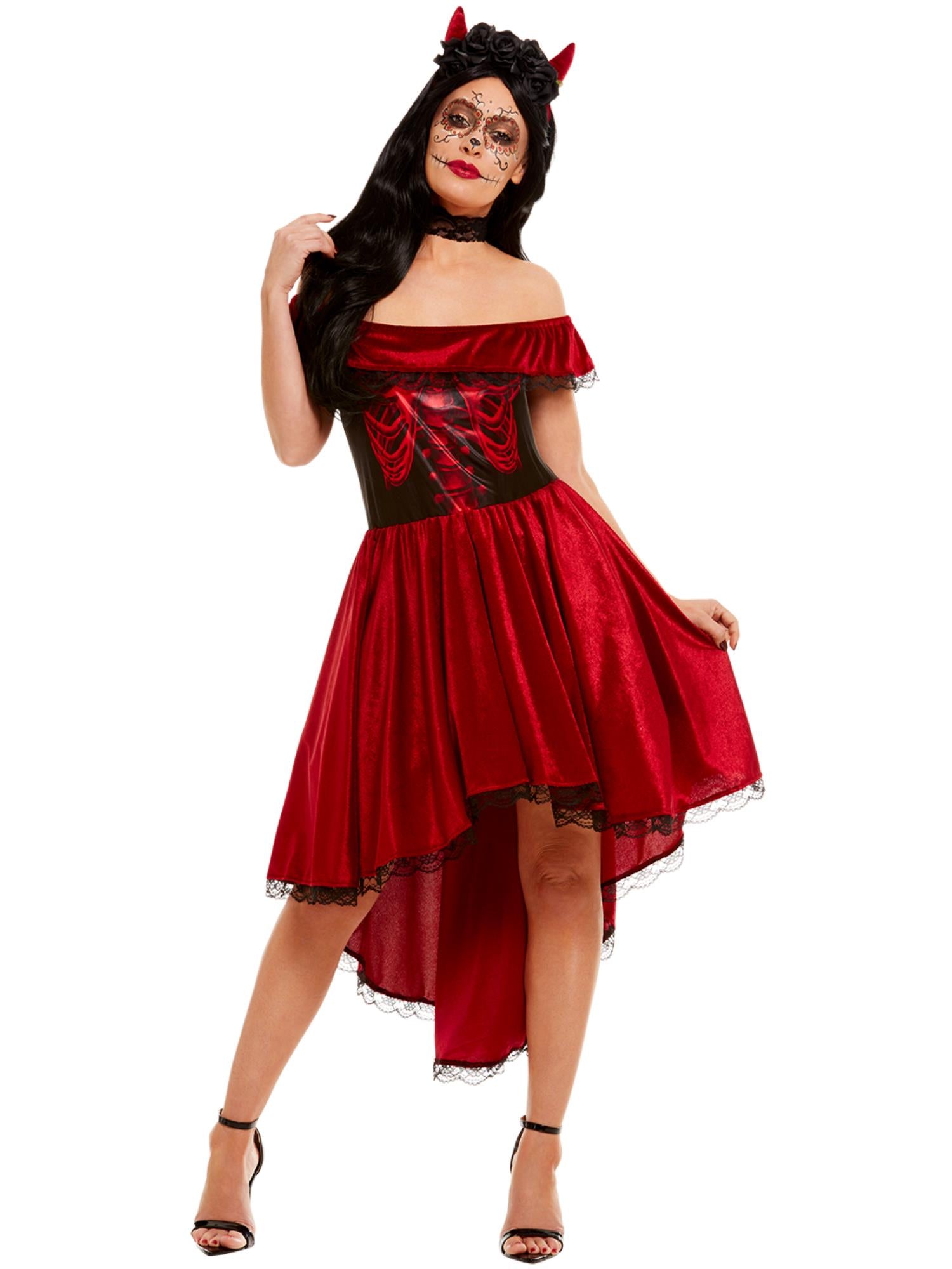 Smiffys DAYDEAD Devil-Kostüm für Damen in Rot – Produktansicht