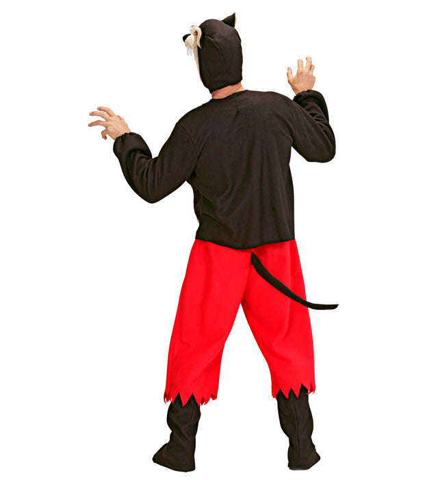 Wolf-Kostüm mit gepolstertem Kasack, Hose, Stiefelüberziehern und realistischer Wolf-Maske