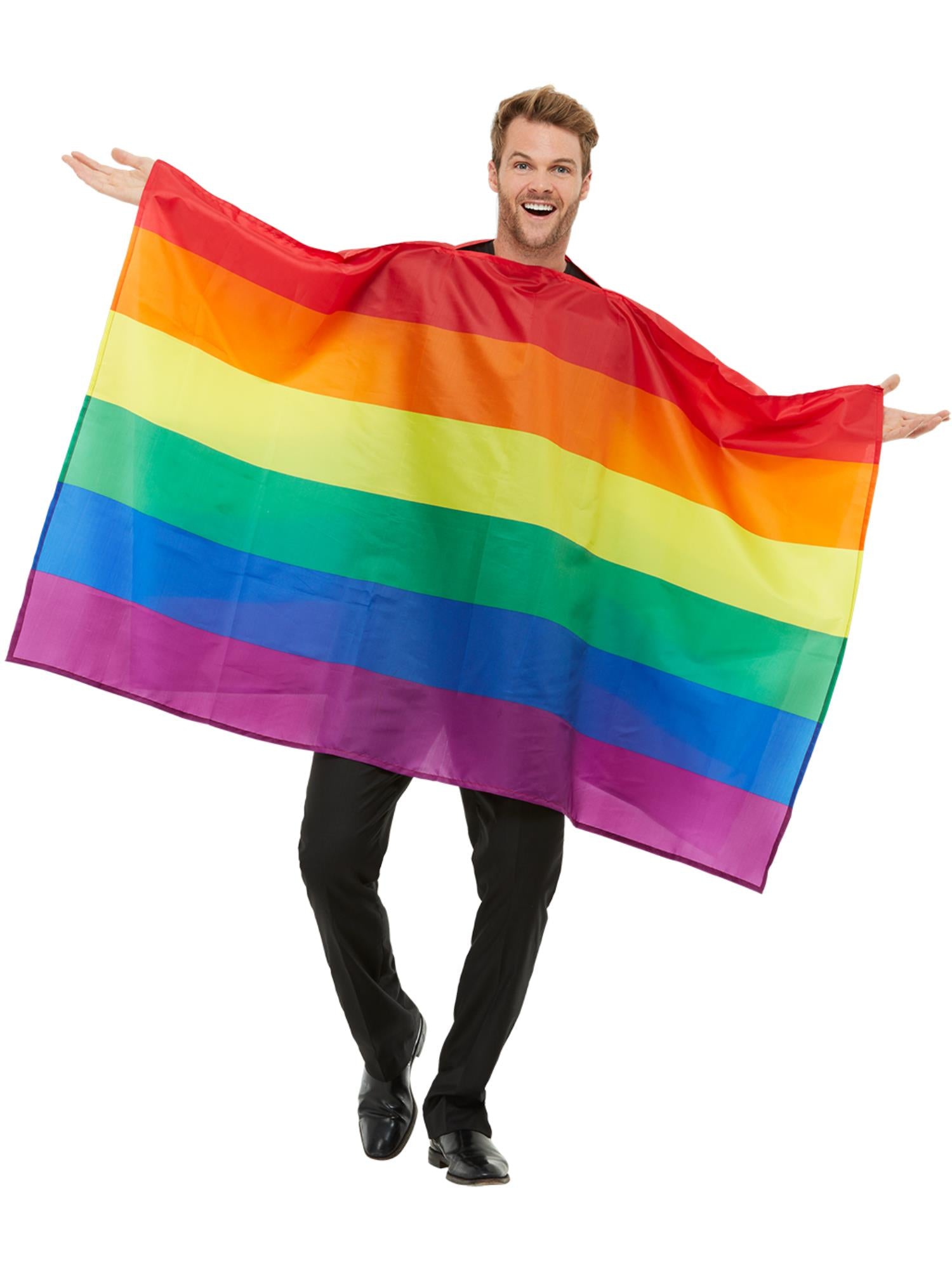 Smiffys GAYPRIDE Rainbow Flag Costume Regenbogenkostüm für Unisex – Produktansicht