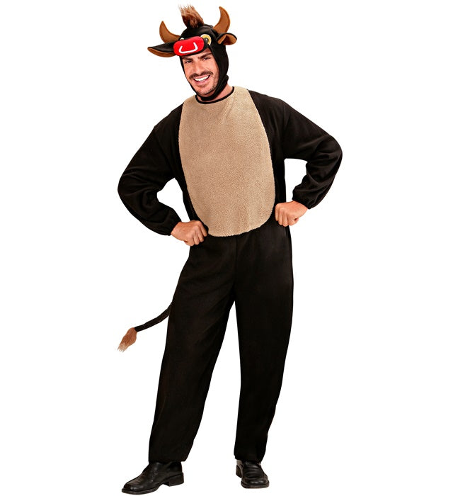 Stier Kostüm mit Kopfbedeckung und gepolstertem Gesäß für Fasnacht