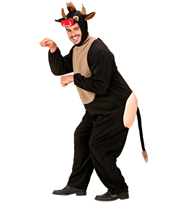 Stier Kostüm mit Kopfbedeckung und gepolstertem Gesäß für Fasnacht