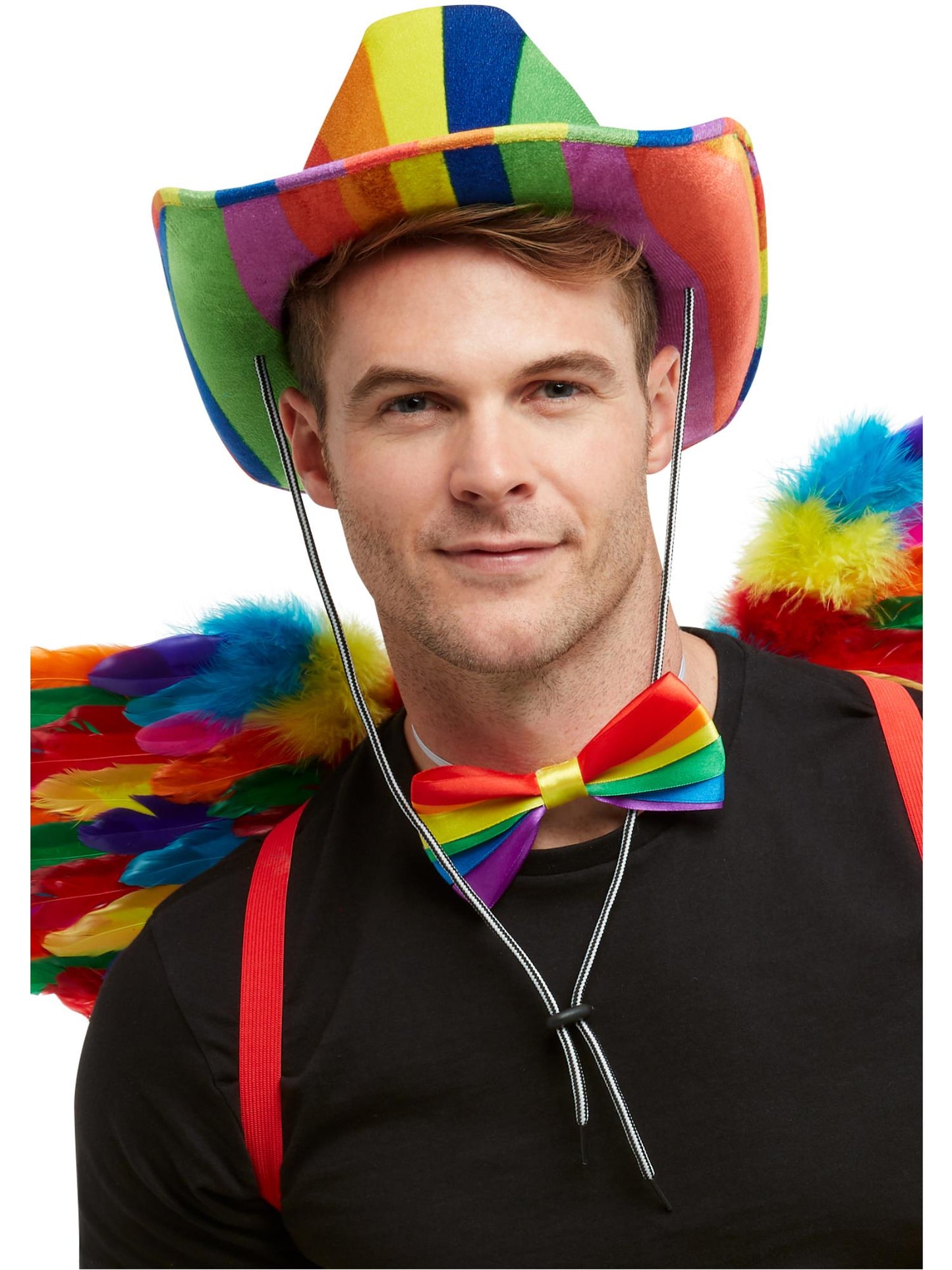 Smiffys GAYPRIDE Rainbow Cowboy Hat, Multi-Coloured für Unisex