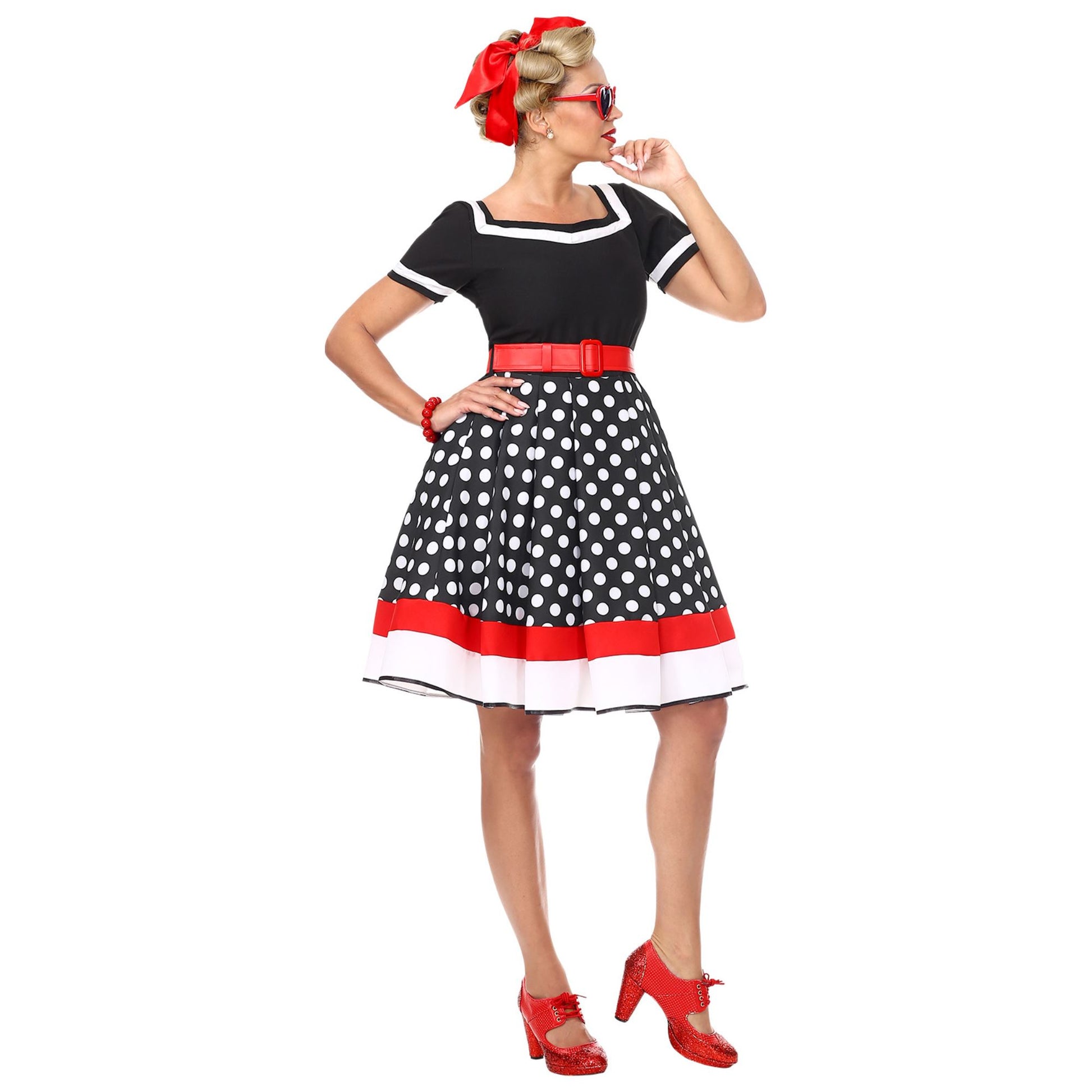 "50er JAHRE MODE" (Kleid mit Petticoat, Gürtel) – Ansicht 3