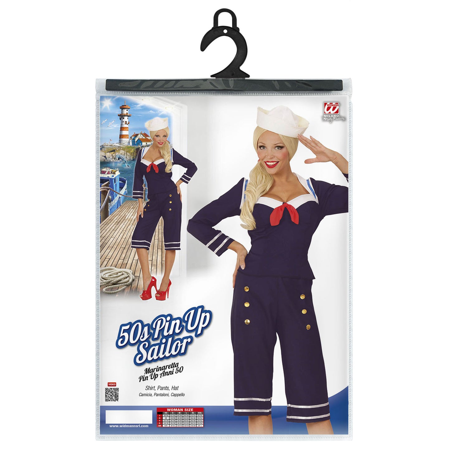 "50er JAHRE PIN UP SAILOR GIRL" (Oberteil, Hose, Mütze) – Ansicht 4