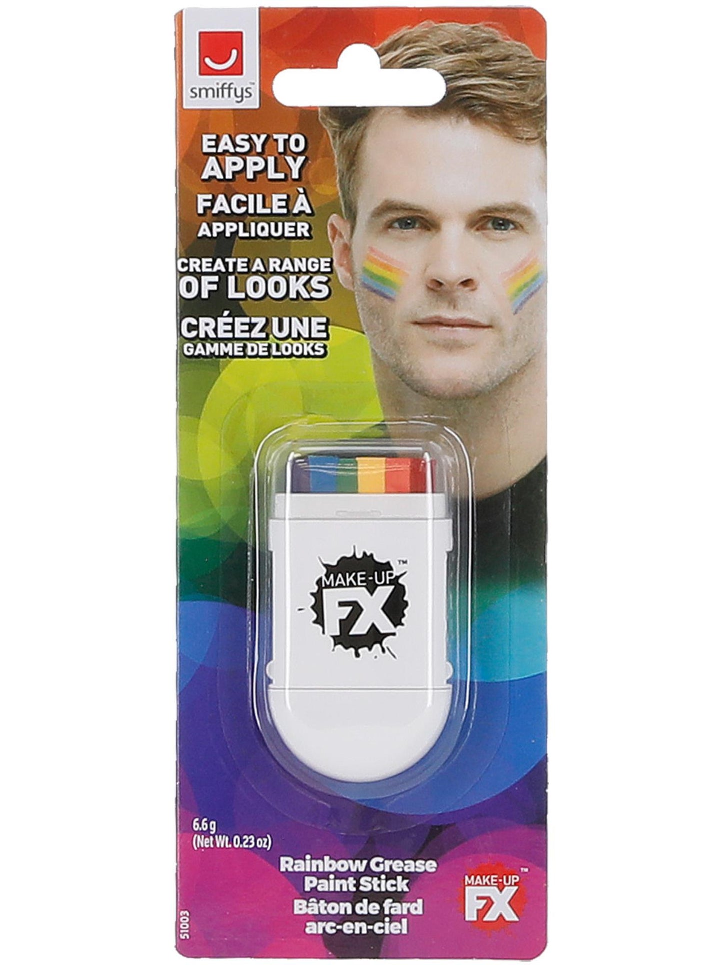 GAYPRIDE Smiffys Make-Up FX, Rainbow Greasepaint Stick CD für Unisex