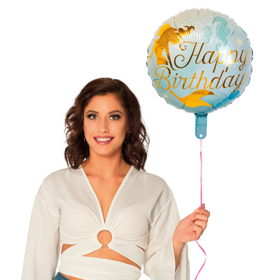 Boland Folienballon Happy Birthday Meerjungfrau Zweiseitig Ø 45cm