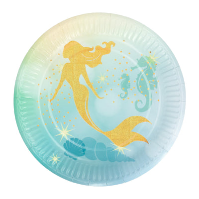 Boland Tischdekoration Mermaid Pappteller 23 cm 10er-Set
