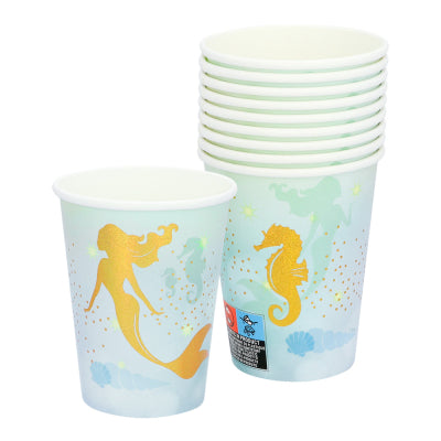 Boland Tischdekoration Papierbecher Meerjungfrau 210 ml 10er-Set