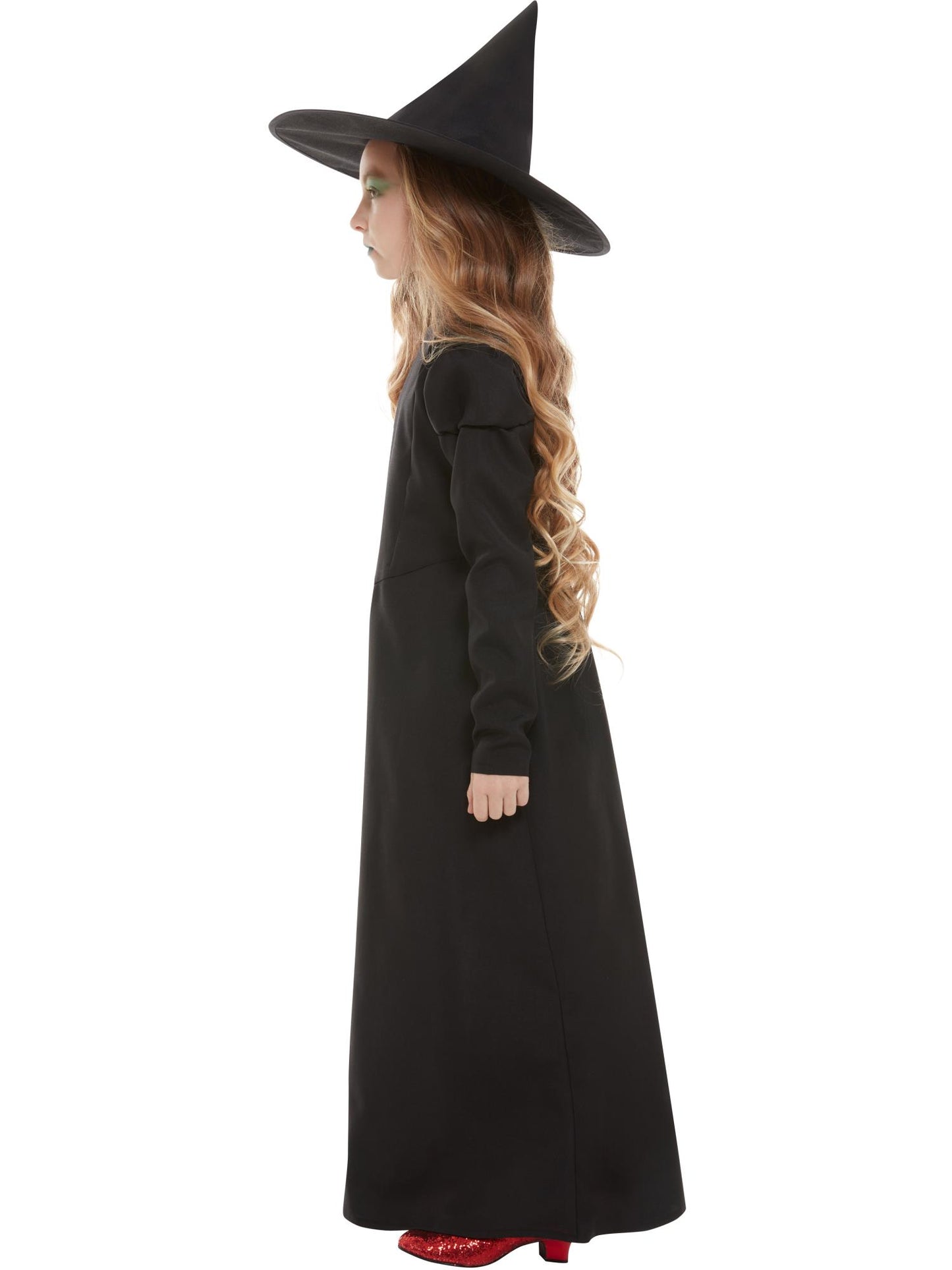 Smiffys Wicked Witch Kinderkostüm mit Kleid und Hut – Seitenansicht