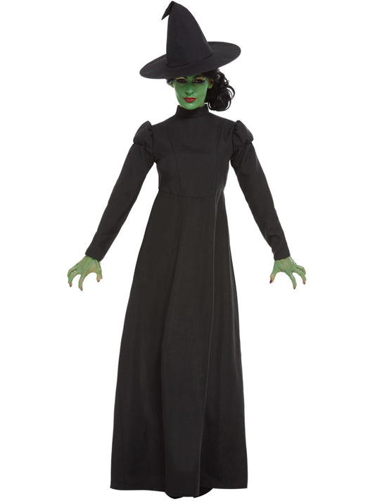 Smiffys Wicked Witch Kostüm für Damen in Schwarz mit Kleid und Hexenhut – Produktansicht