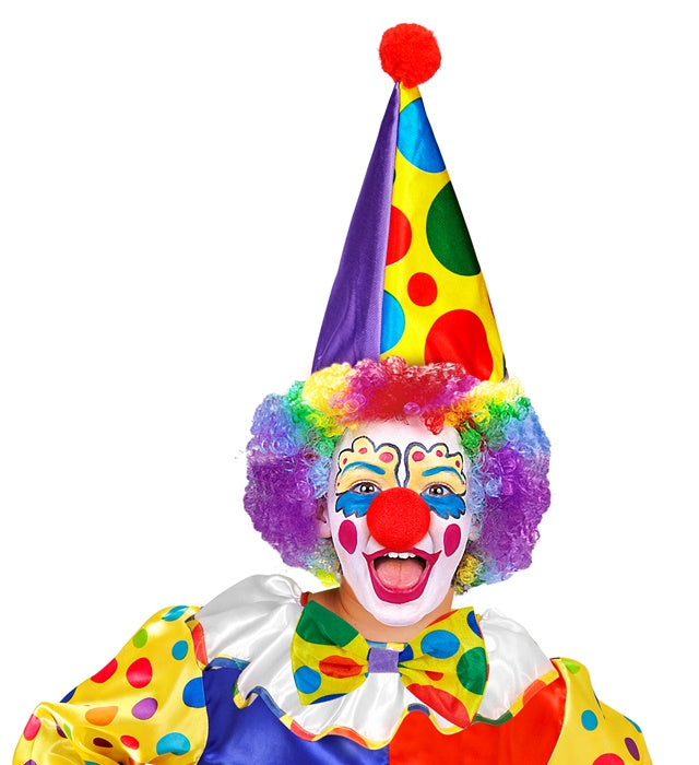 Clown Dress-Up Set mit buntem Hut, roter Nase und Fliege