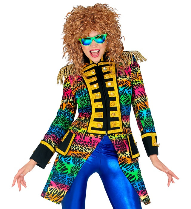 80er Jahre Style Damen Paradefrack in bunten Farben für Fasnacht und Kostümparty