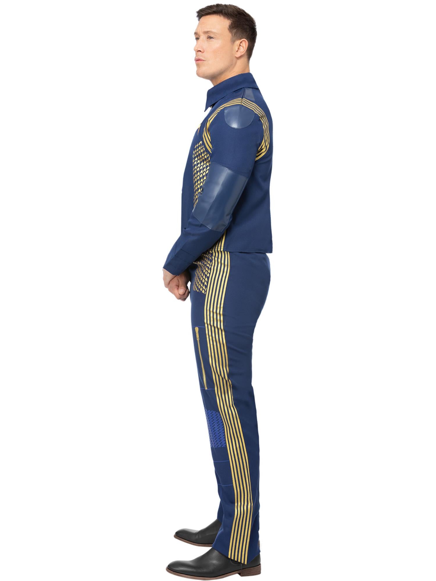 Smiffys Star Trek Discovery Command Uniform für Herren in Blau mit Jacke und Hose – Seitenansicht