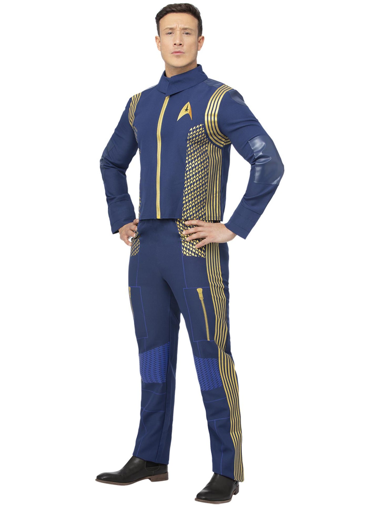 Smiffys Star Trek Discovery Command Uniform für Herren in Blau mit Jacke und Hose – Produktansicht