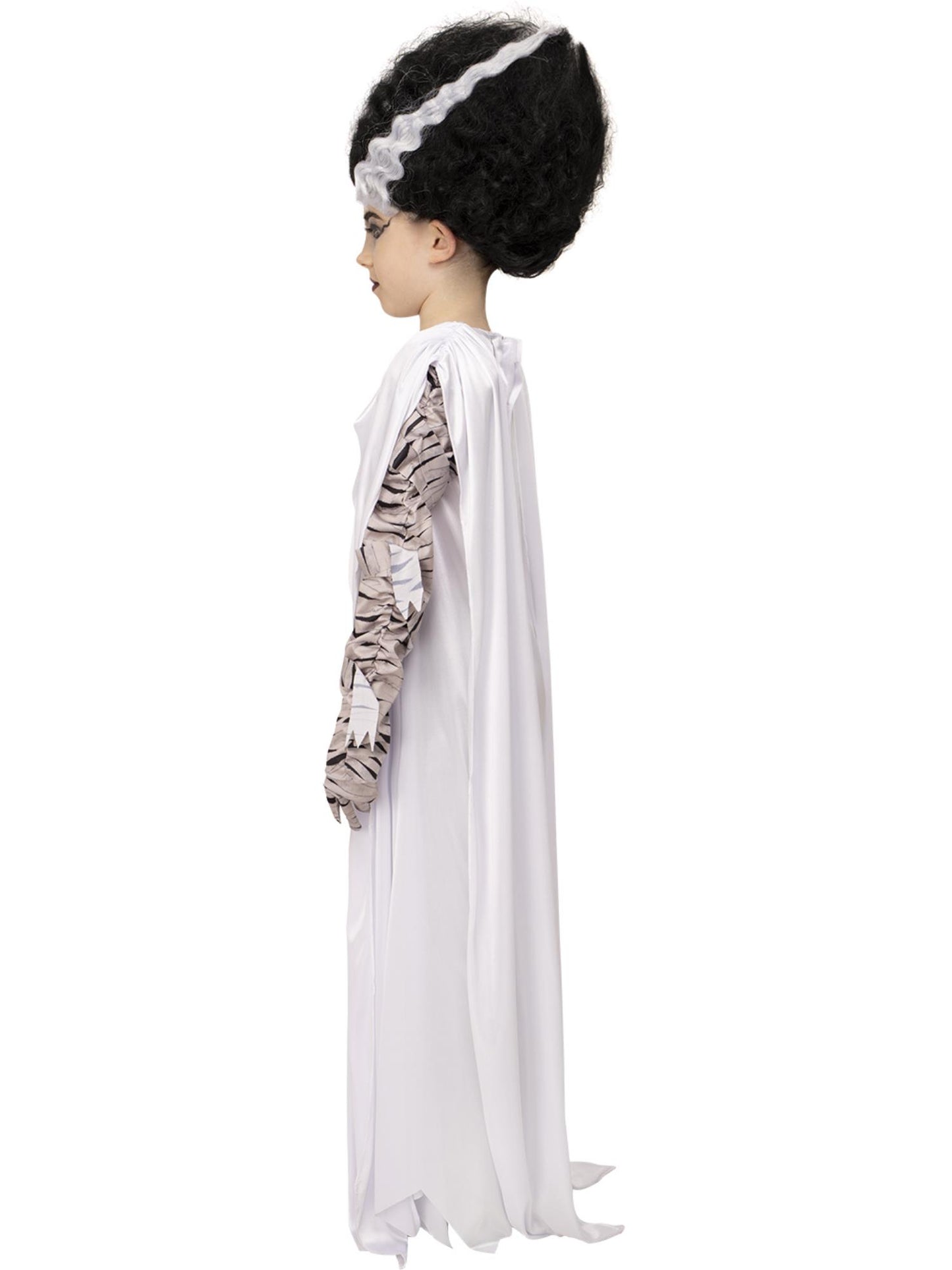 Smiffys Bride of Frankenstein Kostüm für Mädchen in Weiss – Seitenansicht