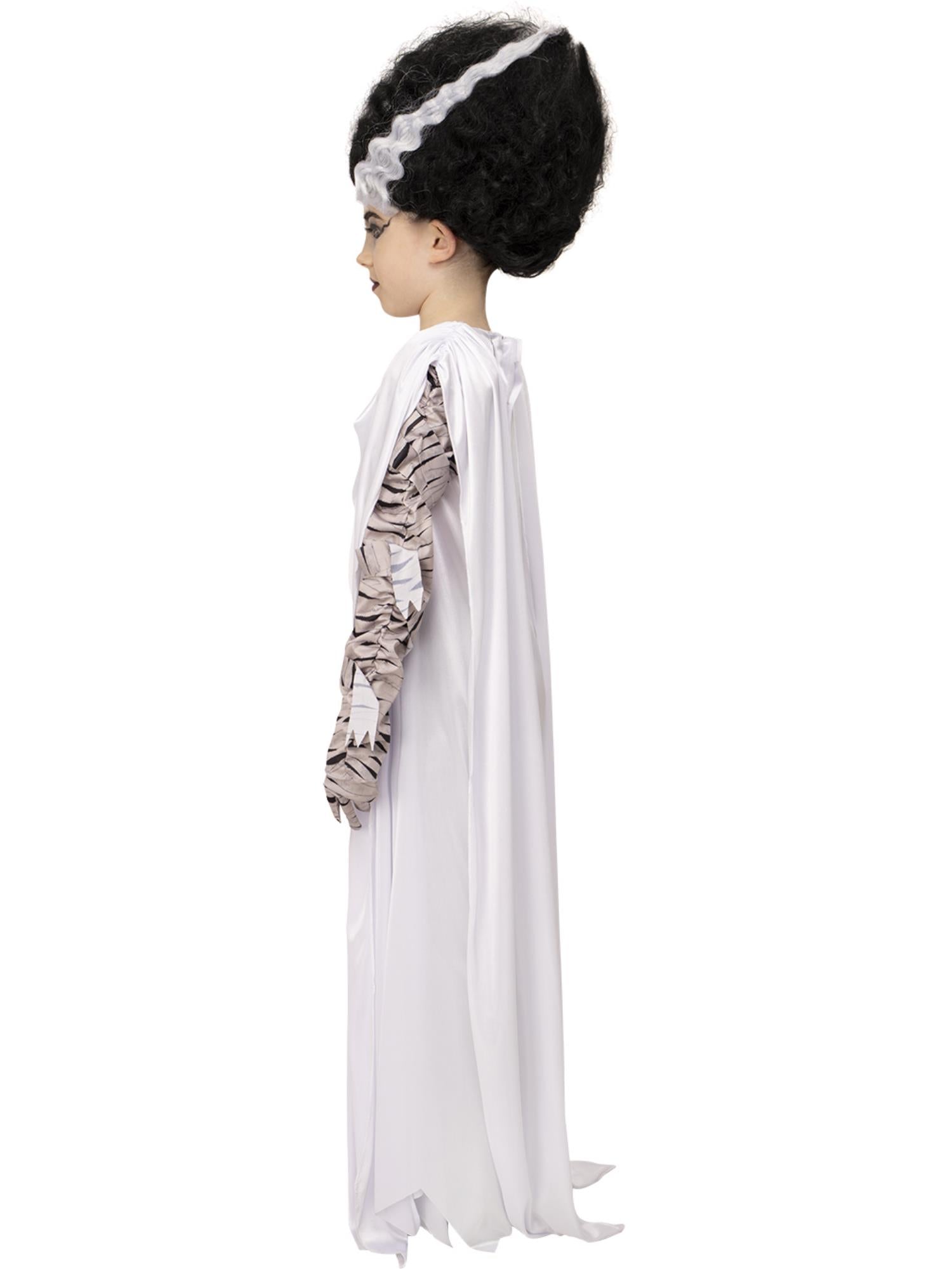 Smiffys Bride of Frankenstein Kostüm für Mädchen in Weiss – Seitenansicht
