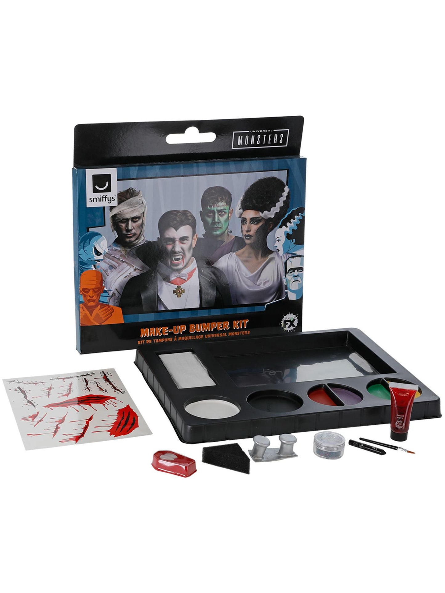Smiffys Universal Monsters Make-Up Bumper Kit Make-up-Set für Erwachsene – Seitenansicht