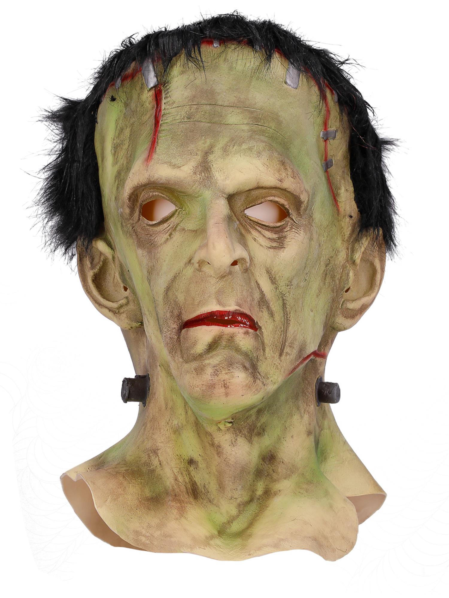 Smiffys Universal Monsters Frankenstein Latex-Maske für Herren in Grün – Detailansicht