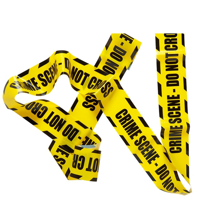 Schwarzes Absperrband mit gelbem Schriftzug Crime Scene Do Not Cross 7,20 Meter lang