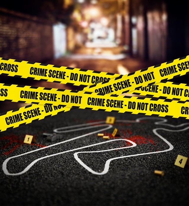 Schwarzes Absperrband mit gelbem Schriftzug Crime Scene Do Not Cross 7,20 Meter lang