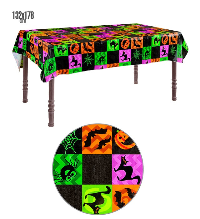Halloween Tischdecke mit gruseligen Motiven 132x178 cm