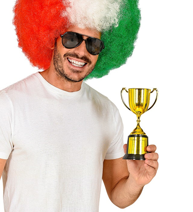 22 cm hoher Pokal mit selbstklebendem beschriftbarem Etikett für Kinderpreise