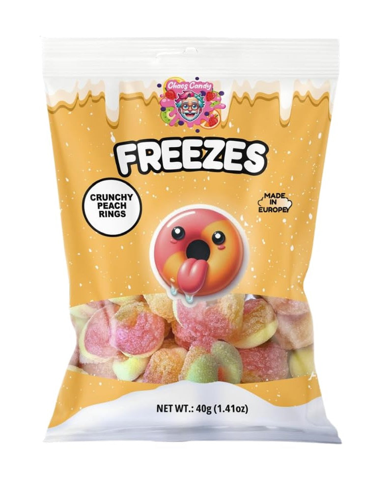 Chaos Candy Crunchy Peach Rings 40 g gefriergetrocknete Pfirsichringe