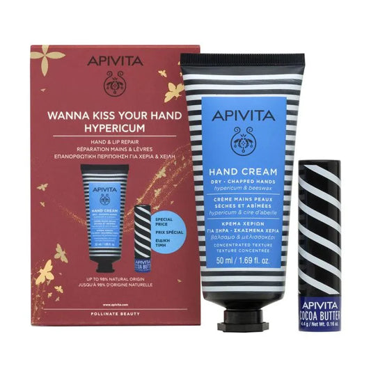 APIVITA APIVITA Hypericum Handcreme 50 ml und Lippenbalsam 4,4 g Set 2 Artikel