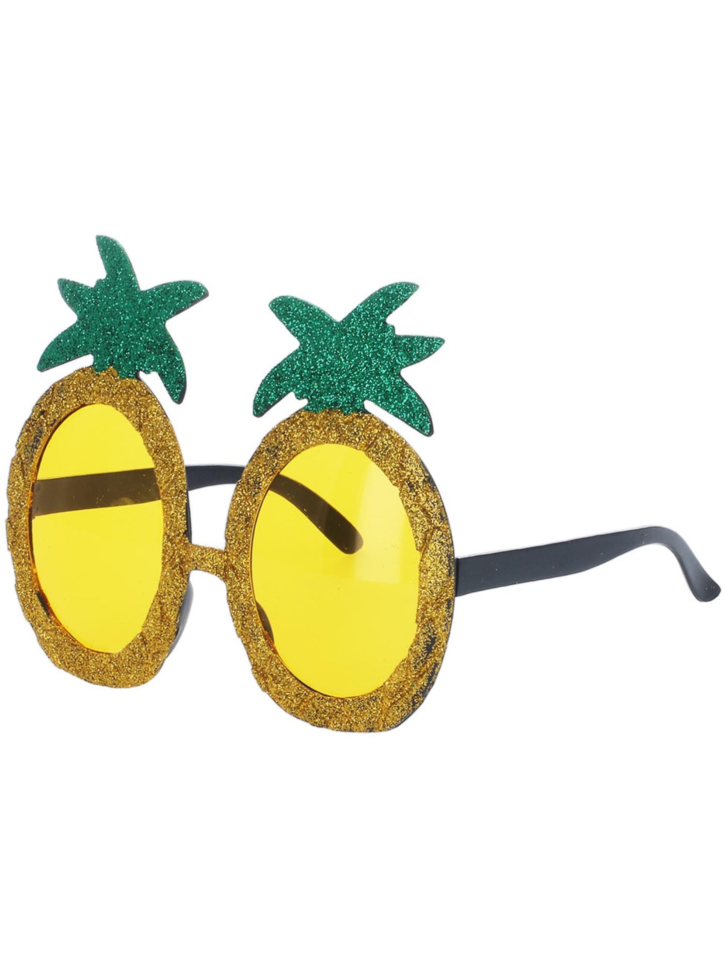 Smiffys Tropical Pineapple Glitzerbrille gelb für Erwachsene – Detailansicht