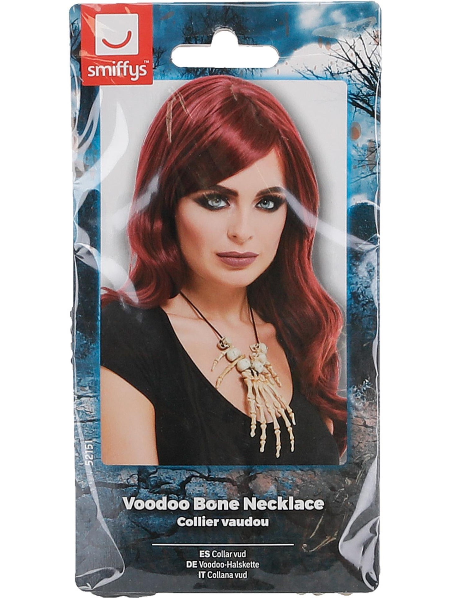 Smiffys Voodoo-Knochen-Halskette Beige für Damen – Detailansicht