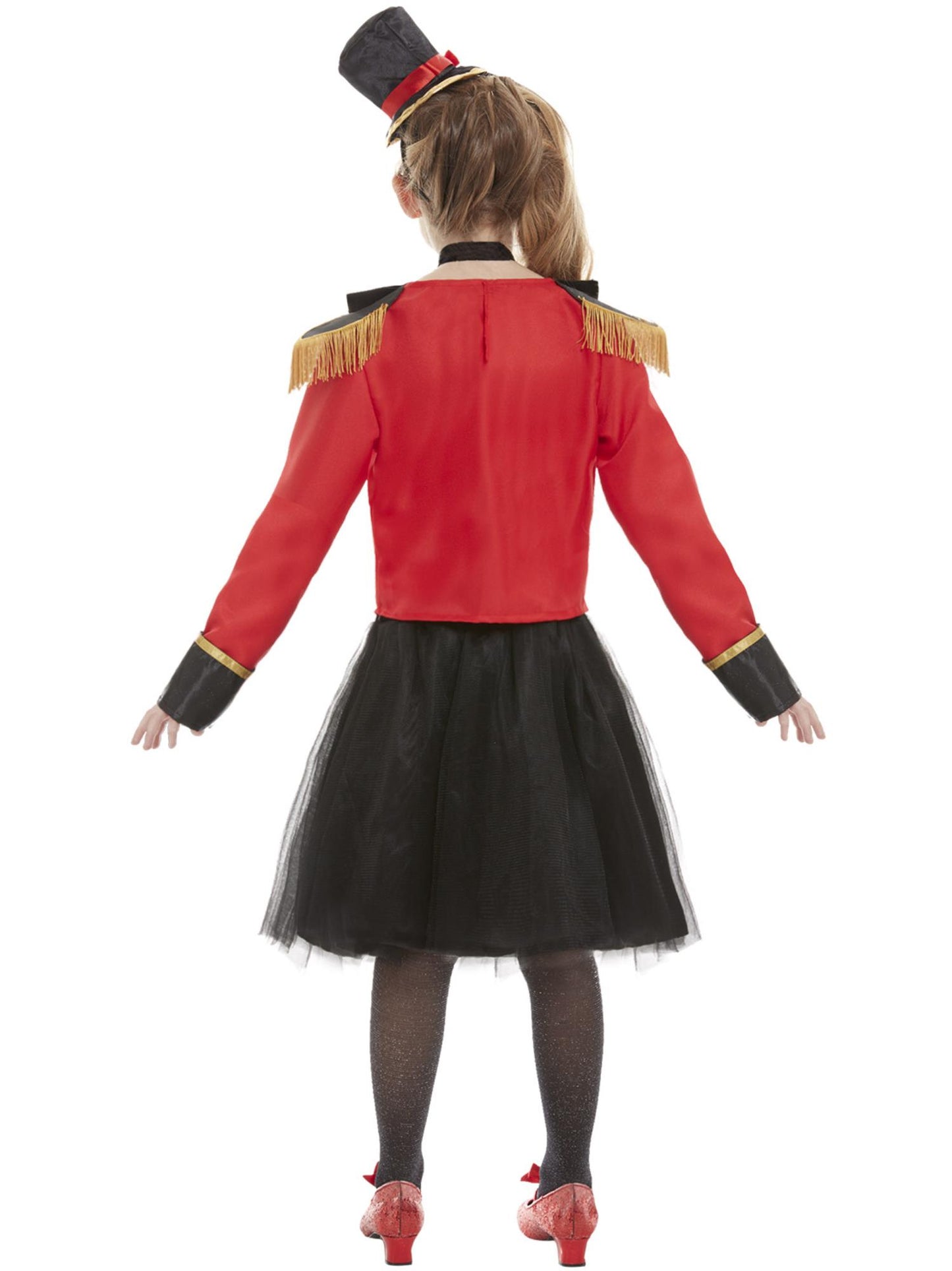 Smiffys rotes Deluxe Ringmaster-Kostüm für Mädchen – Detailansicht
