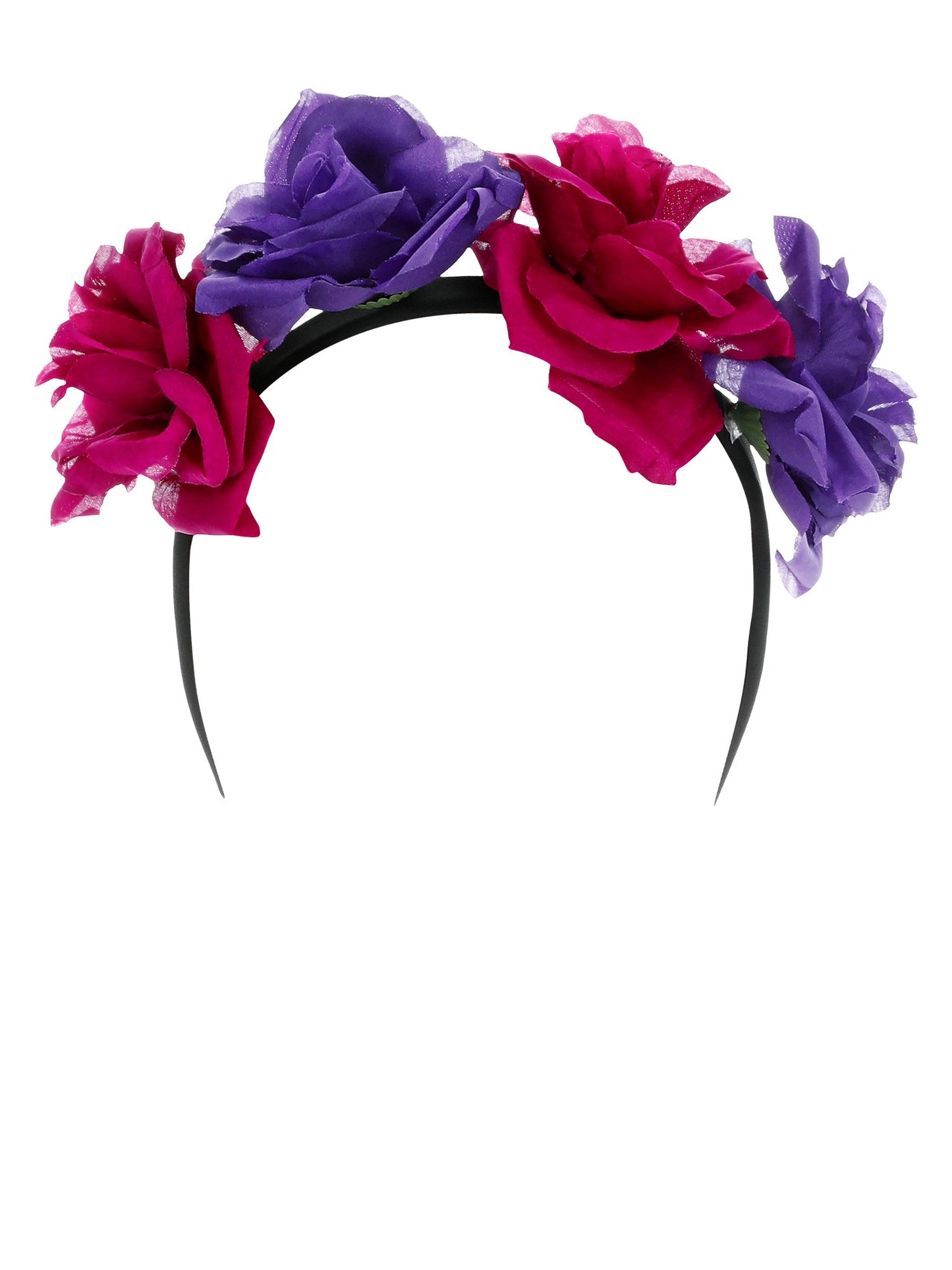 Smiffys DAYDEAD mehrfarbiger Rosen-Haarreif fuer Damen – Seitenansicht