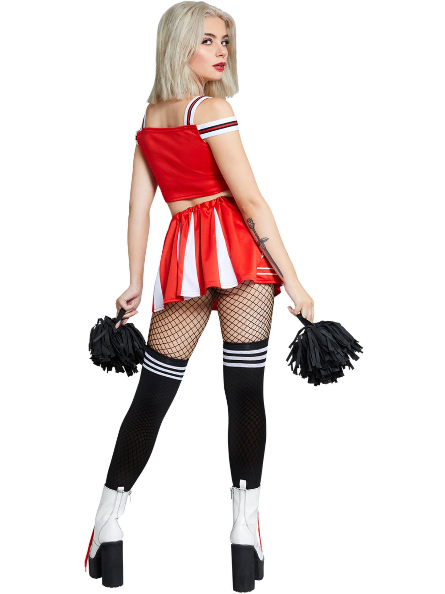 Smiffys Devil Cheerleader-Kostüm für Damen in Rot und Weiss – Detailansicht