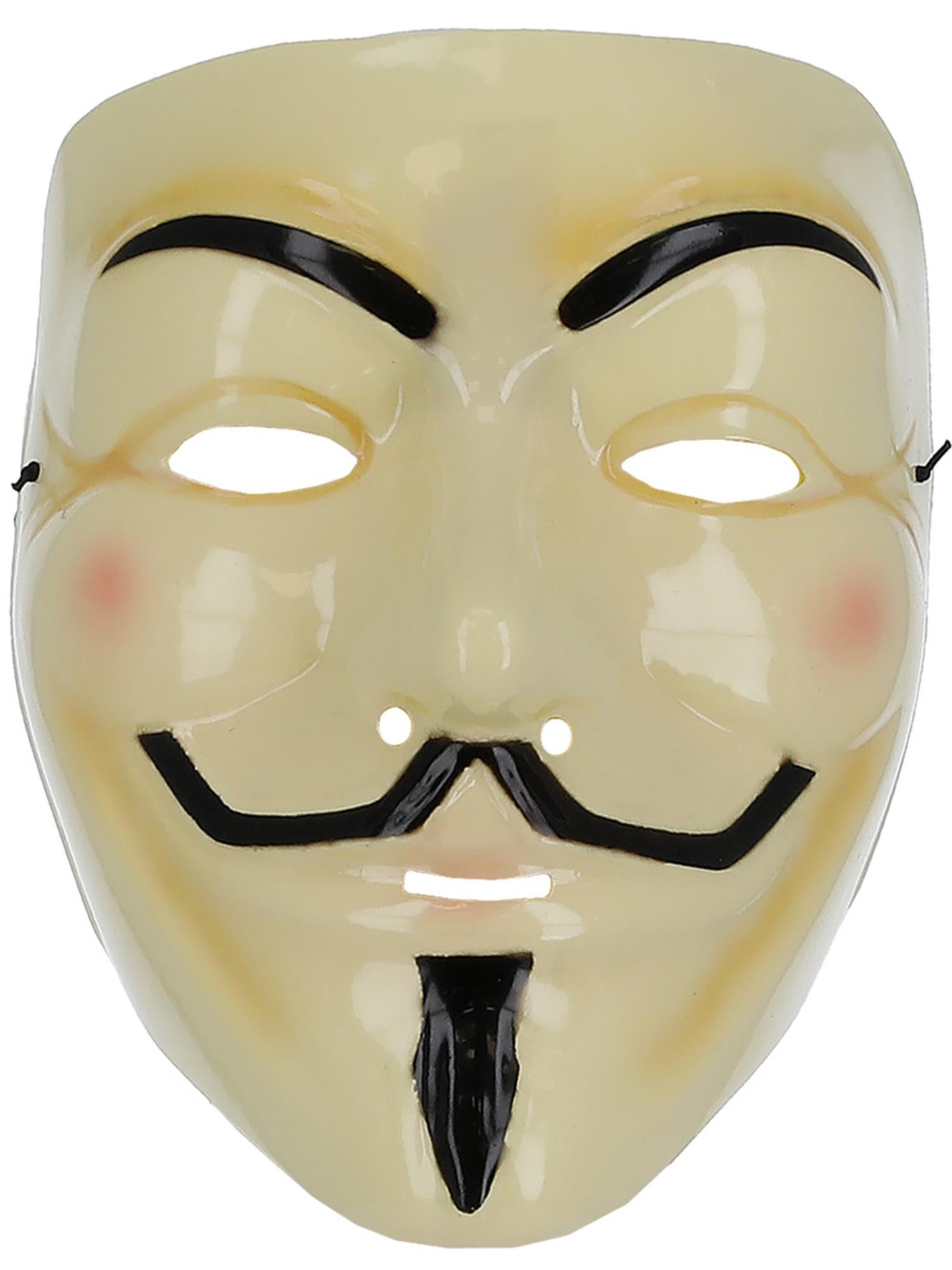 Smiffys Guy Fawkes Maske in Creme für Erwachsene – Detailansicht
